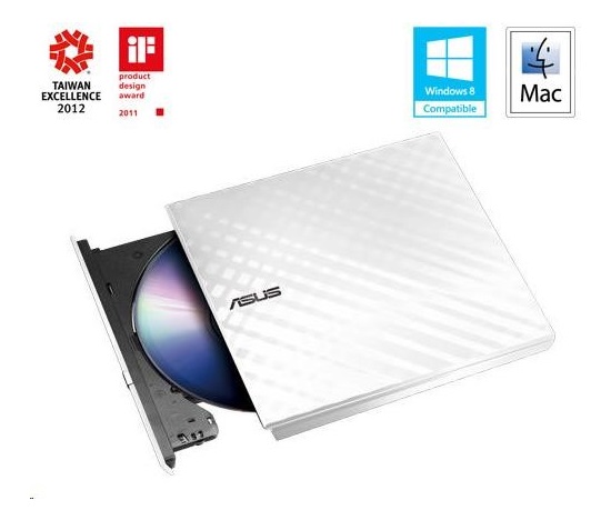 ASUS DVD Writer SDRW-08D2S-U LITE/WHITE, externá štíhla DVD-RW, biela, USB