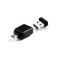 VERBATIM Flash disk 16 GB Store 'n' Stay NANO + adaptér micro USB OTG, USB 2.0, čierna