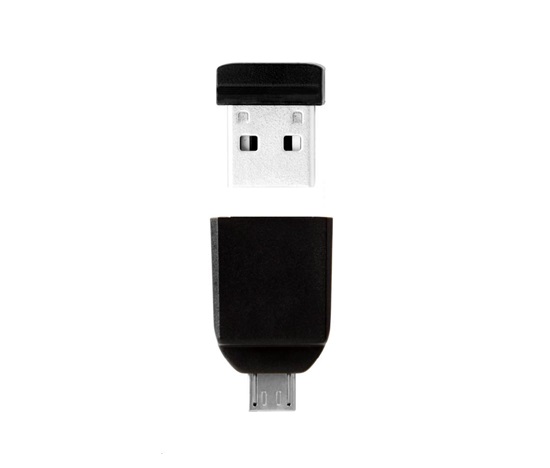 VERBATIM Flash disk 32 GB Store 'n' Stay Nano + adaptér micro USB OTG, USB 2.0, čierna
