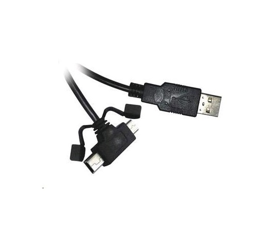 Kábel USB PREMIUMCORD 2.0 A - microUSB/miniUSB 5pin 2m (F/F)