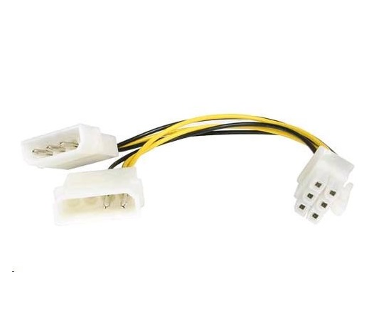 PREMIUMCORD 5,25" Molex - 6pinová redukcia napájania pre grafické karty PCI-E