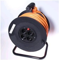 PREMIUMCORD Predlžovací kábel 230V bubon 25m, 4 zásuvky, čierny