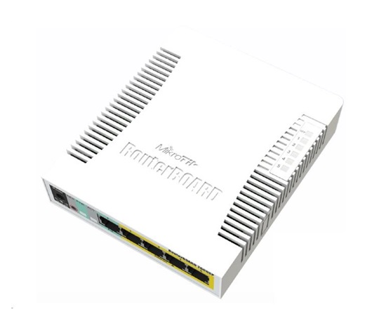 MikroTik RouterBOARD CSS106-1G-4P-1S (RB260GSP), TF470 CPU, konfigurovateľný switch, 5x LAN, 1xSFP slot, PoE OUT, vrátane. SwOS