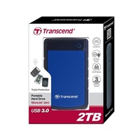 Externý pevný disk TRANSCEND 2,5" USB 3.1 StoreJet 25H3B, 2 TB, modrý (odolný voči nárazom)