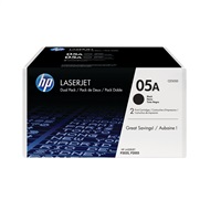 HP 05A Black LJ Toner Cart, 2-pack, CE505D (2,300 / 2,300 pages)
