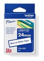 BROTHER TZE253 - TZ kazeta široká 24 mm, laminovaná TZE-253, biela/modrá farba písma