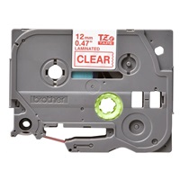 BROTHER TZE132 - 12 mm široká kazeta TZ, laminovaná TZE-132, priesvitné/červené písmo