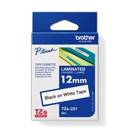 BROTHER TZE231 - 12 mm široká kazeta TZ, laminovaná TZE-231, biele/čierne písmo