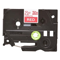 BROTHER TZE435 - 12 mm široká kazeta TZ, laminovaná TZE-435, červeno-biele písmo