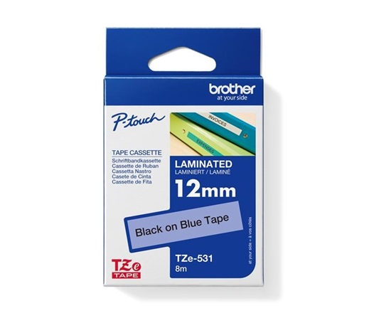 BROTHER TZE531 - 12 mm široká laminovaná kazeta TZ TZE-531, modré/čierne písmo