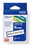 BROTHER TZE121 - TZ kazeta široká 9 mm, laminovaná TZE-121, priesvitné/čierne písmo