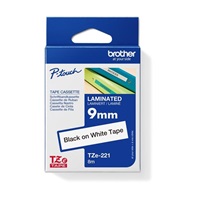 BROTHER TZE221 - TZ kazeta široká 9 mm, laminovaná TZE-221, biela/čierna farba písma