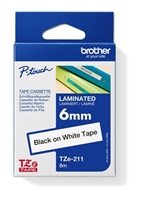 BROTHER TZE211 - TZ kazeta 6 mm široká, laminovaná TZE-211, biela/čierna farba písma