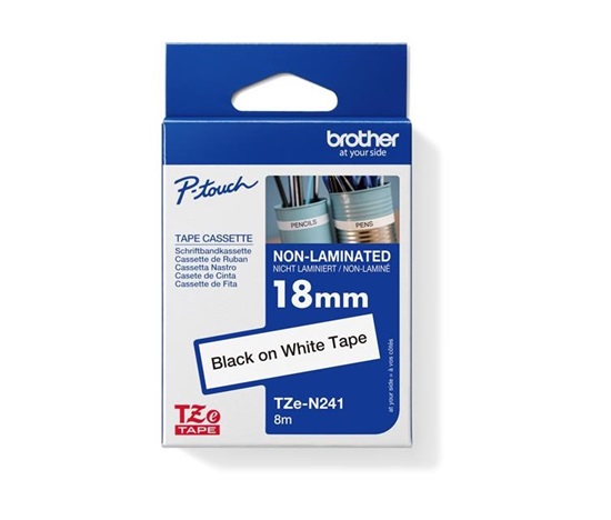 BROTHER TZEN241 - 18 mm široká kazeta TZ, nelaminovaná TZE-N241, biele/čierne písmo