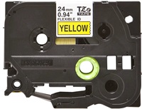 BROTHER TZEFX651 - 24 mm široká kazeta TZ, pružná laminátová páska TZE-FX651, žlto-čierne písmo