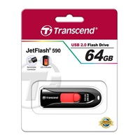 TRANSCEND Flash disk 64GB JetFlash®590K, USB 2.0 (R:16/W:6 MB/s) čierna