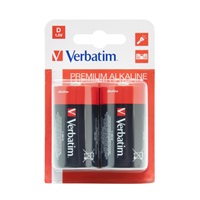 VERBATIM Alkalické baterie D,  2 PACK / LR20