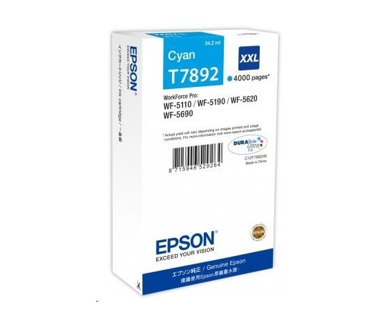 Atramentová kazeta EPSON série WF-5xxx "Pisa" XXL azurová (34,2 ml)