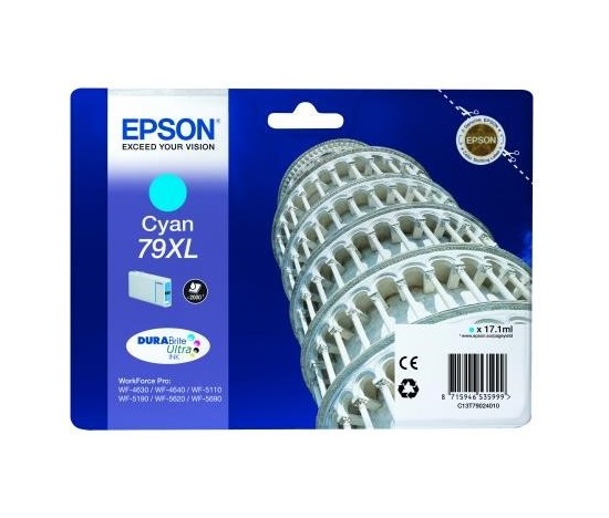 Atramentová kazeta EPSON série WF-5xxx "Pisa" 79 XL azurová (17,1 ml)