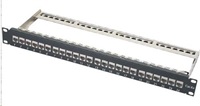 XtendLan Patch panel, 19'', 24 portů, vyjmutelné keystone, Cat6a, stíněný