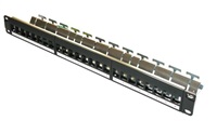 19" modulárny tienený patch panel XtendLan 24portový, čierny - pre Cat6A keystone