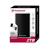 Externý pevný disk TRANSCEND 2,5" USB 3.1 StoreJet 25A3, 2 TB, čierny (nárazuvzdorný, 256-bitový AES)