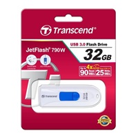 TRANSCEND Flash disk 32GB JetFlash®790, USB 3.1 (R:90/W:25 MB/s) biela/modrá