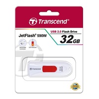 TRANSCEND Flash disk 32GB JetFlash®590W, USB 2.0 (R:16/W:6 MB/s) biela