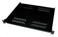 Polica s perforáciou 19", 1U/280 mm, nosnosť 25 kg, čierna