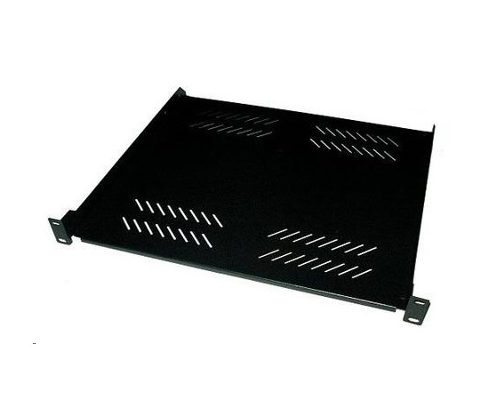 Polica s perforáciou 19", 1U/280 mm, nosnosť 25 kg, čierna