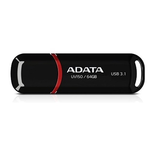 ADATA Flash Disk 64GB UV150, USB 3.1 disk Dash Drive (R:90/W:20 MB/s) čierny