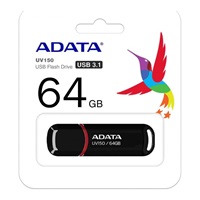 ADATA Flash Disk 64GB UV150, USB 3.1 disk Dash Drive (R:90/W:20 MB/s) čierny