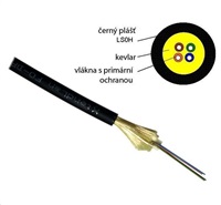 Optický kábel XtendLan DROP FTTx, 4x 9/125 SM, G.657A, LS0H, čierna, cievka 500 m