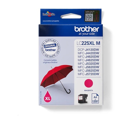Fialový atrament BROTHER INK LC-225XLM (až 1200 strán A4 podľa normy ISO 24711)