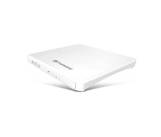 Externá DVD napaľovačka TRANSCEND slim, USB 2.0, biela (+CyberLink Media Suite 10)