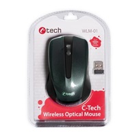Myš C-TECH WLM-01, čierna, bezdrôtová, USB nano prijímač