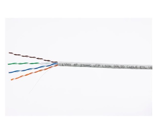 UTP kábel LYNX, Cat6, drôt, LS0H, sivý, 305 m