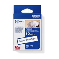 BROTHER TZEFA3 - 12 mm široká kazeta TZ, nažehľovacia, TZE-FA3 biela páska/modrý nápis