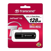 TRANSCEND Flash disk 128GB JetFlash®700, USB 3.0 (R:90/W:40 MB/s) čierna