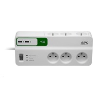 APC Essential SurgeArrest 6 outlets with 5V, 2.4A 2 port USB charger, 230V France, 2m