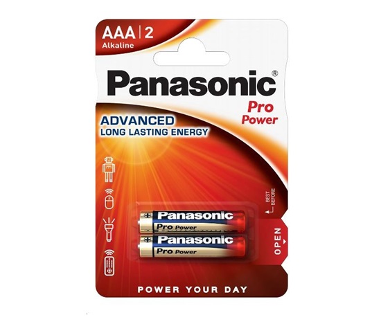 PANASONIC Alkalické baterie Pro Power LR03PPG/2BP AAA 1,5V (Blistr 2ks)