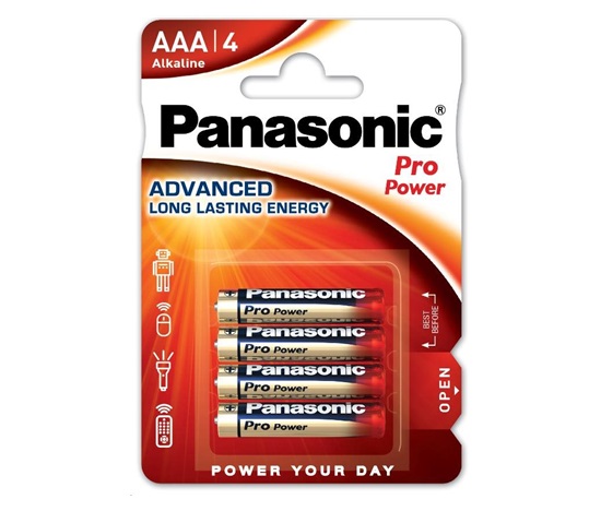 PANASONIC Alkalické baterie Pro Power LR03PPG/4BP AAA 1,5V (Blistr 4ks)