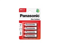 PANASONIC Zinkouhlíkové baterie Red Zinc R6RZ/4BP EU AA 1,5V (Blistr 4ks)
