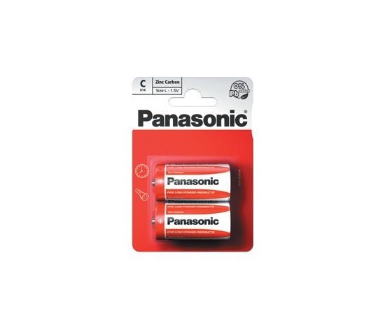 PANASONIC Zinkouhlíkové baterie Red Zinc R14RZ/2BP EU C 1,5V (Blistr 2ks)