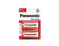 PANASONIC Zinkouhlíkové baterie Red Zinc R20RZ/2BP EU D 1,5V (Blistr 2ks)
