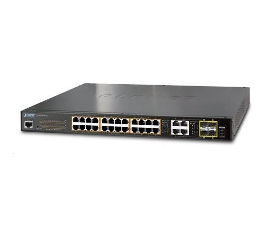 Planet GS-4210-24P4C PoE+ switch 28x 10/100/1000Base-T, 802.3at do 220 W, VLAN, SNMP/WEB