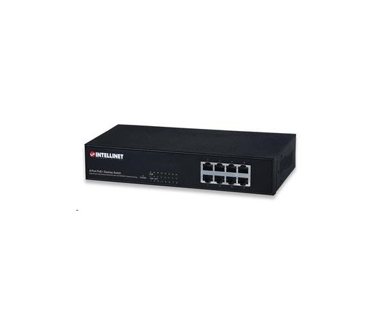 Intellinet 8portový 10/100 PoE+ switch, 66W PoE rozpočet