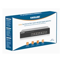 Intellinet 8portový 10/100 PoE+ switch, 66W PoE rozpočet