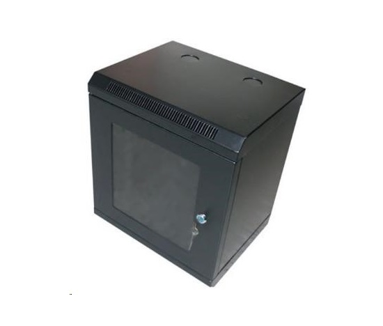 XtendLan 10" nástěnný rozvaděč 9U 350x280, nosnost 50 kg, dveře z plexiskla, svařovaný, černý