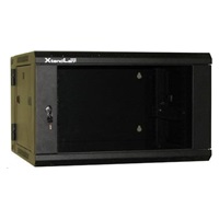XtendLan 19" dvoudílný nástěnný rozvaděč 6U 600x550, nosnost 60 kg, skleněné dveře, svařovaný,černý
